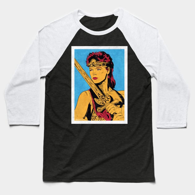 RED SONJA (Pop Art) Baseball T-Shirt by Famous Weirdos